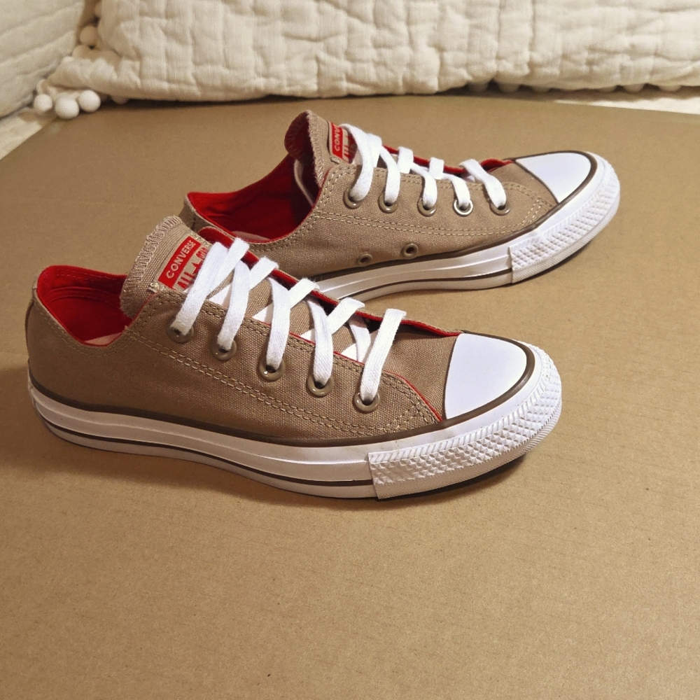 Converse All Star Women's Teak/Cherry Red Sneakers - Size 6
